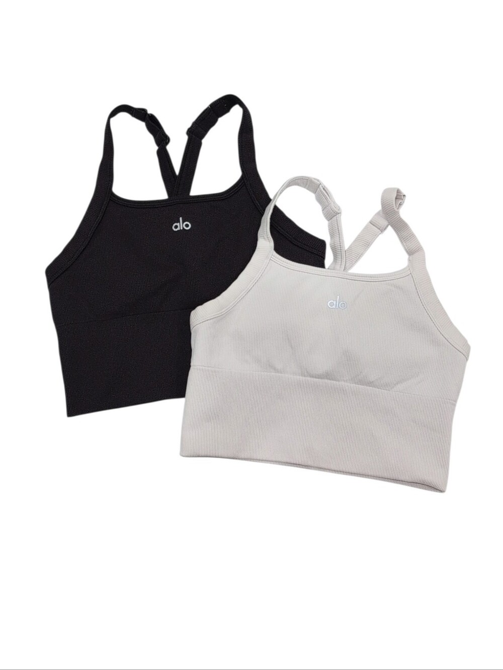 2 Pieces ALO Yoga Seamless Ribbed Favorite Bra Tank